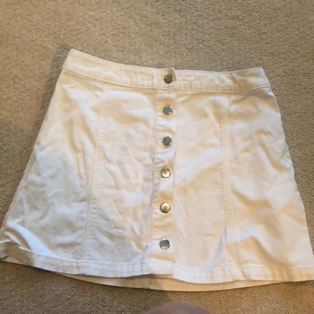White Denim Skirt